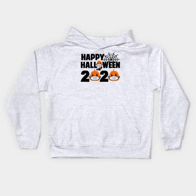 Happy Masked Halloween 2020 Coronaween Kids Hoodie by JustCreativity